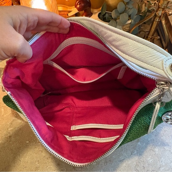 The Sak green purse 100% poly propylene medium size with 7 pockets*project bag* - Picture 8 of 10